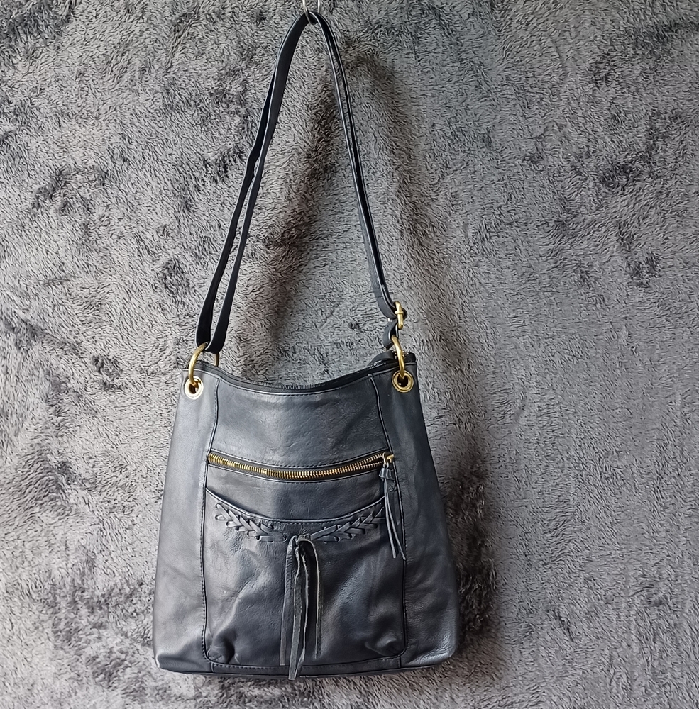 Gray Charcol Shoulder Bag Great American Leather Works
